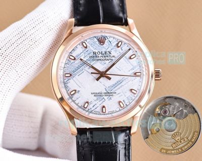 Superior Replica Rolex Oyster Perpetual White Face Leather strap Watch  40mm